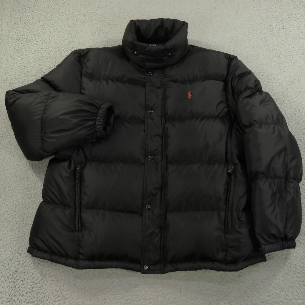 Polo Ralph Lauren Jacket Mens XL 650 Down Filled Puffer Quilted Full Zip Pony
